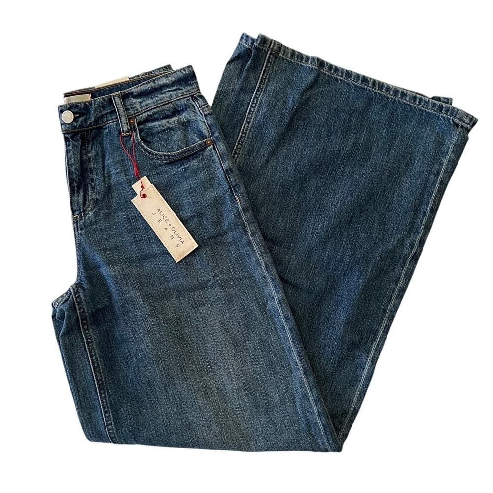 NWT Alice + Olivia Harper Midrise Super Baggy Jeans Size 26